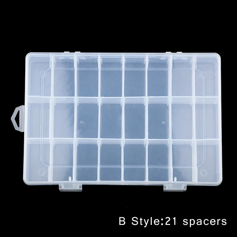 JHNBY 24/12 Grid Compartment Storage Box Earring Ring Jewelry Beads Case