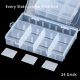 JHNBY 24/12 Grid Compartment Storage Box Earring Ring Jewelry Beads Case