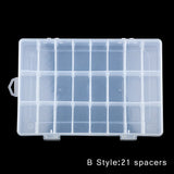 JHNBY 24/12 Grid Compartment Storage Box Earring Ring Jewelry Beads Case