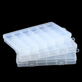 JHNBY Plastic 24 Grid Compartment Storage Box for Jewelry Beads