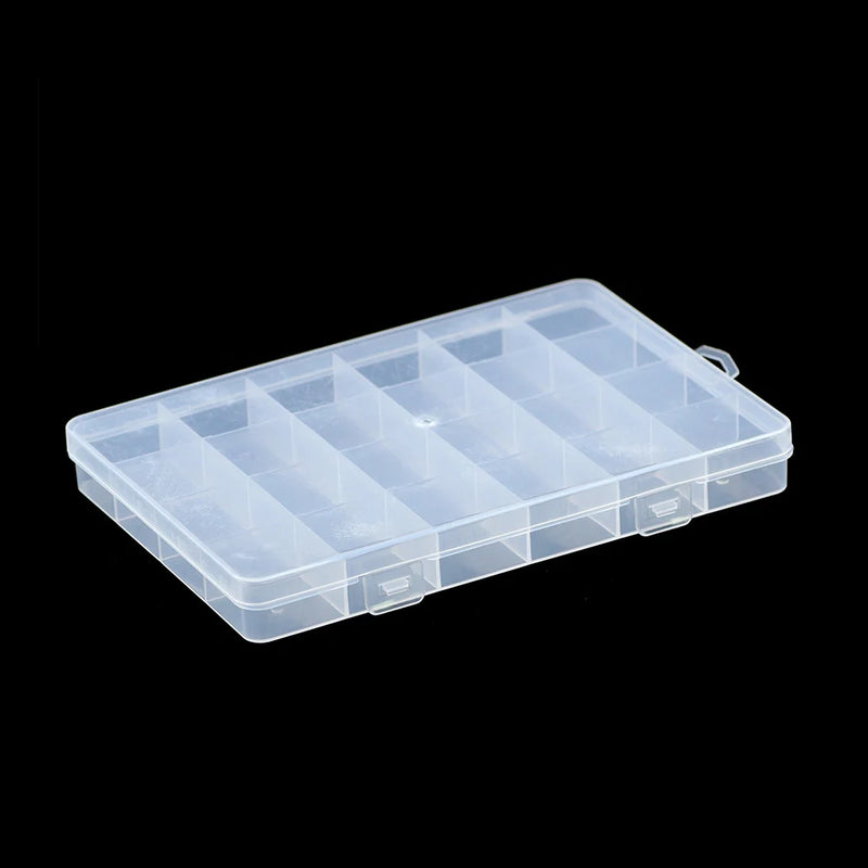 JHNBY Plastic 24 Grid Compartment Storage Box for Jewelry Beads