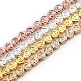 Rose Flower Hematite 8mm 48pcs Flat Round Spacer Loose Beads