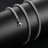 Stainless Steel Single Twisted Necklace Chain Silver