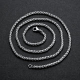 Stainless Steel Single Twisted Necklace Chain Silver