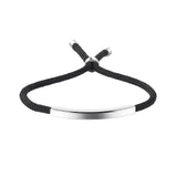 Adjustable Knit Rope Bracelet Stainless Steel Charm Bangle Gift