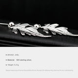 925 Silver Leaf Drop Earrings for Women, Hyperbole Fine Jewelry
