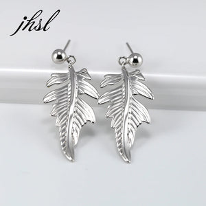 925 Silver Leaf Drop Earrings for Women, Hyperbole Fine Jewelry