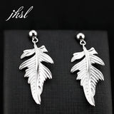 925 Silver Leaf Drop Earrings for Women, Hyperbole Fine Jewelry