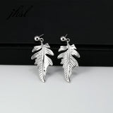 925 Silver Leaf Drop Earrings for Women, Hyperbole Fine Jewelry