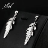 925 Silver Leaf Drop Earrings for Women, Hyperbole Fine Jewelry