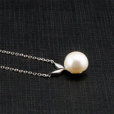 925 Silver Freshwater Pearl Necklace Pendant Classic Jewelry