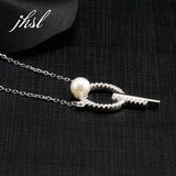 925 Silver Freshwater Pearl Necklace Pendant Women Classic Jewelry