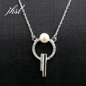 925 Silver Freshwater Pearl Necklace Pendant Women Classic Jewelry
