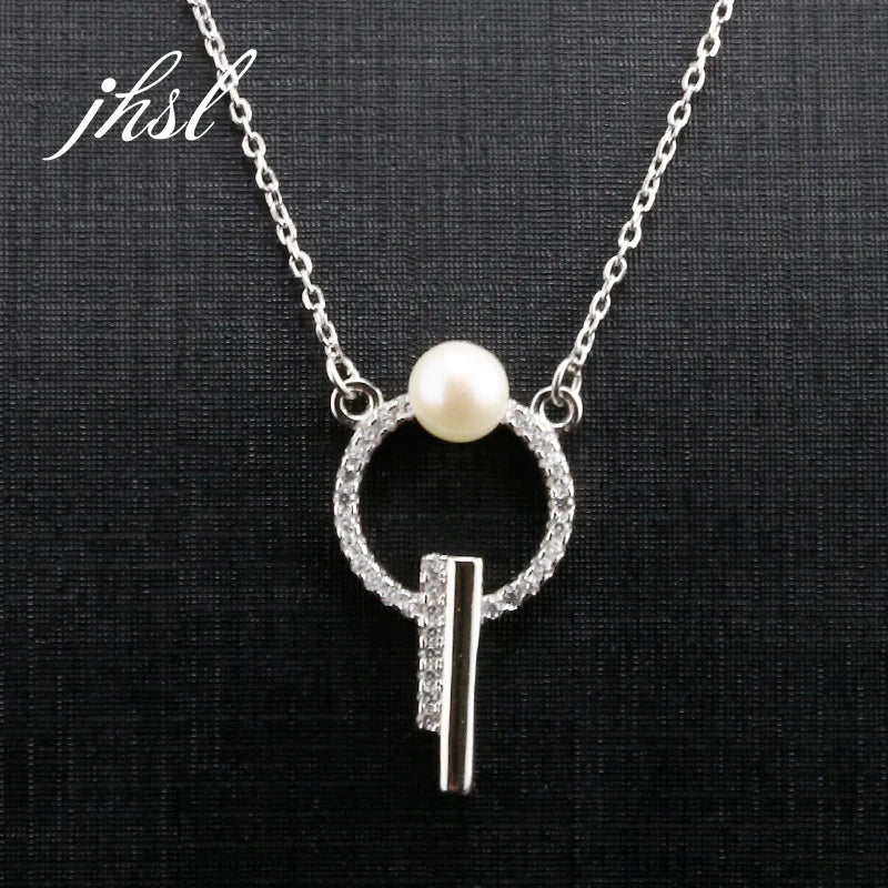 925 Silver Freshwater Pearl Necklace Pendant Women Classic Jewelry