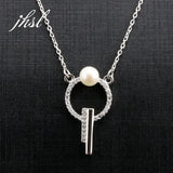 925 Silver Freshwater Pearl Necklace Pendant Women Classic Jewelry