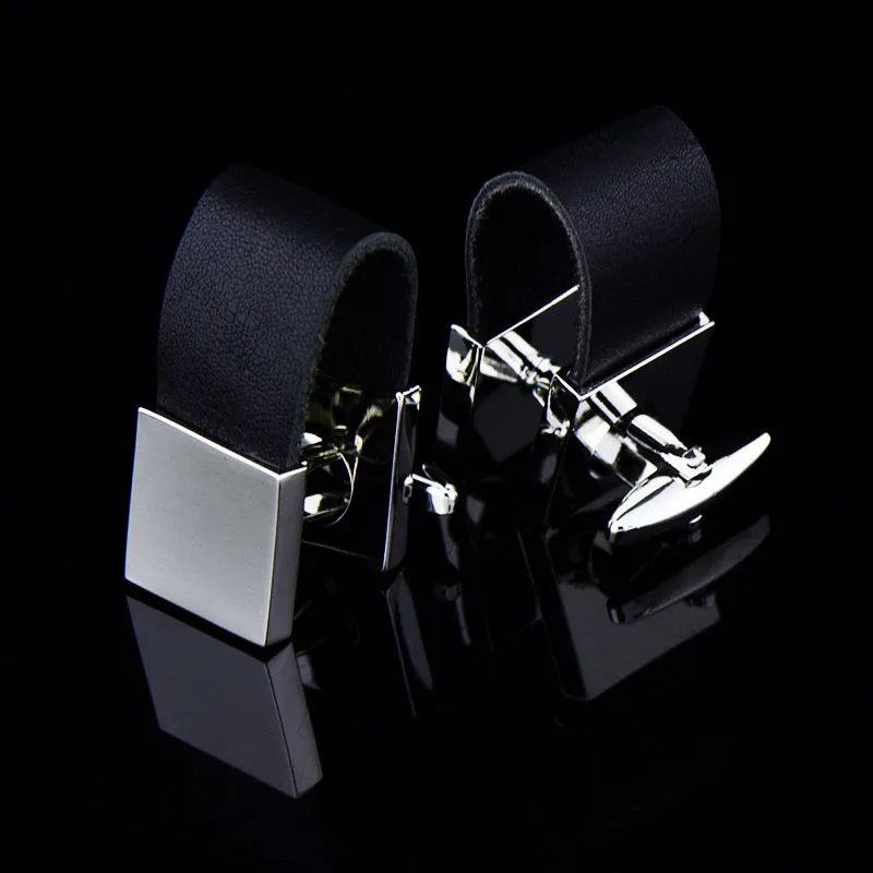 Leather Cufflinks for Men Father Gift