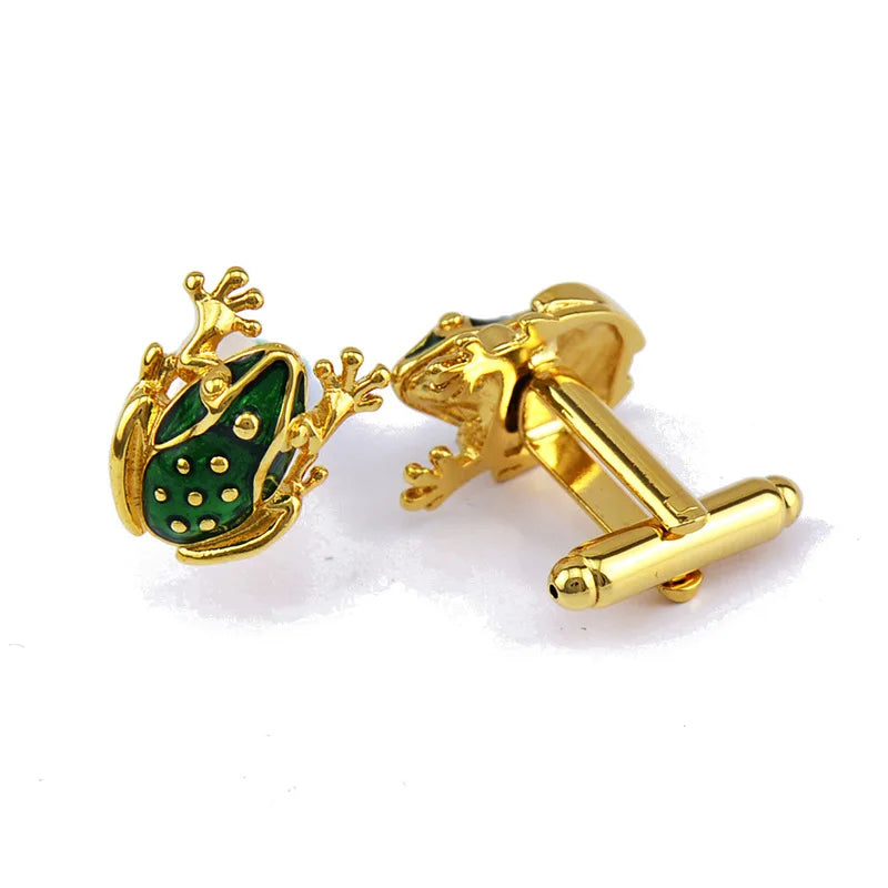 Copper Frog Cufflinks for Men Funny Party Gift