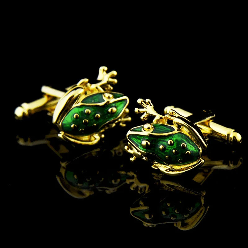 Copper Frog Cufflinks for Men Funny Party Gift