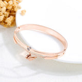 Women Stainless Steel Bracelets with Butterfly Charm Rose Jewelry