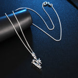 Real S925 Sterling Silver Bamboo Necklace