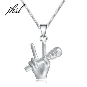 S925 Sterling Silver Music Theme Necklace Chain & Pendant