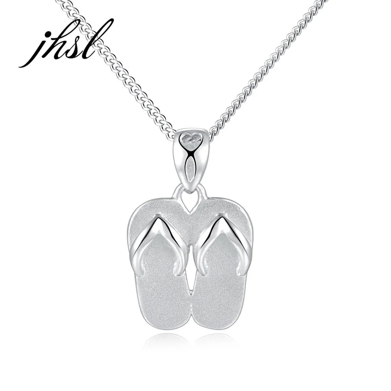 Sterling Silver Necklace & Slippers Pendant