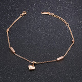 Women's Anklet Heart Charm Beach Foot Chain Rose