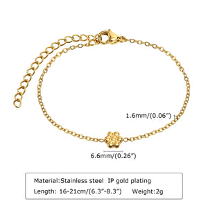 Stainless Steel Flower Charm Bracelet for Her