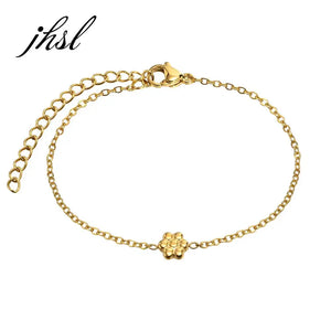 Stainless Steel Flower Charm Bracelet for Her