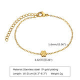 Stainless Steel Flower Charm Bracelet for Her