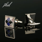 Men's Square Cufflinks for Party, Silver Father's Gift