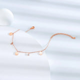 Women Anklets Cat Charm Rose Stainless Steel Beach Ankle Bracelets