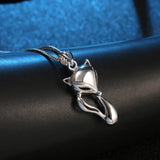 S925 Sterling Silver Fox Pendant Necklace - Birthday Gift
