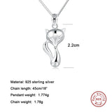 S925 Sterling Silver Fox Pendant Necklace - Birthday Gift