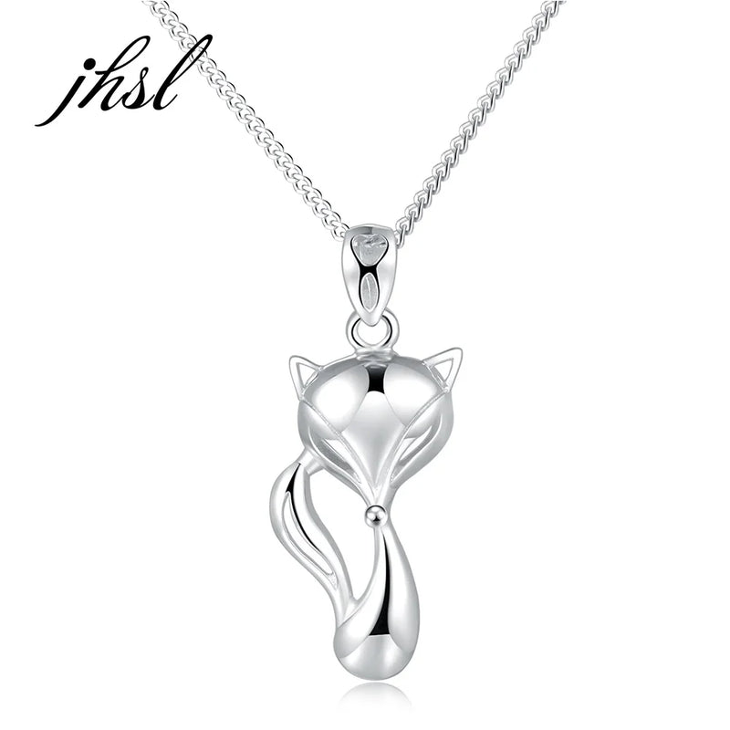 S925 Sterling Silver Fox Pendant Necklace - Birthday Gift