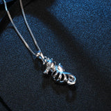 S925 Sterling Silver Necklace with Novelty Animal Pendant for Girls