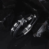 Magnet Men Leather Wrap Bracelets Bangles Stainless Steel Party Gift