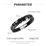 Magnet Men Leather Wrap Bracelets Bangles Stainless Steel Party Gift