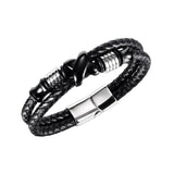 Magnet Men Leather Wrap Bracelets Bangles Stainless Steel Party Gift