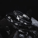 Magnet Men Leather Wrap Bracelets Bangles Stainless Steel Party Gift