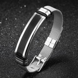 Men's Stainless Steel Warp Bracelet - Size Adjustable