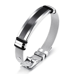 Men's Stainless Steel Warp Bracelet - Size Adjustable