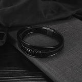 Men Magnet Wrap Bracelets High Leather & Stainless Steel Party Gift
