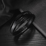 Men Magnet Wrap Bracelets High Leather & Stainless Steel Party Gift