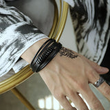 Men Magnet Wrap Bracelets High Leather & Stainless Steel Party Gift