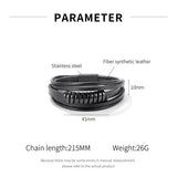 Men Magnet Wrap Bracelets High Leather & Stainless Steel Party Gift