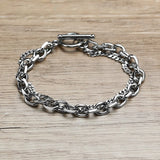 Men Layered Bracelets Stainless Steel Bangles Jewelry