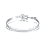 Guitar Charm Men's Stainless Steel Bracelet Silver Jewelry
