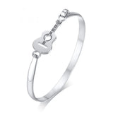 Guitar Charm Men's Stainless Steel Bracelet Silver Jewelry