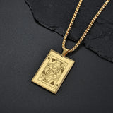 Men Poker Ace King Necklace Pendant Stainless Steel Jewelry